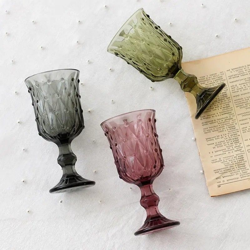 Amazon Hot Sale 100% Lead Free Classical Crystal Hand Blown Long Stem Red Wine Glass