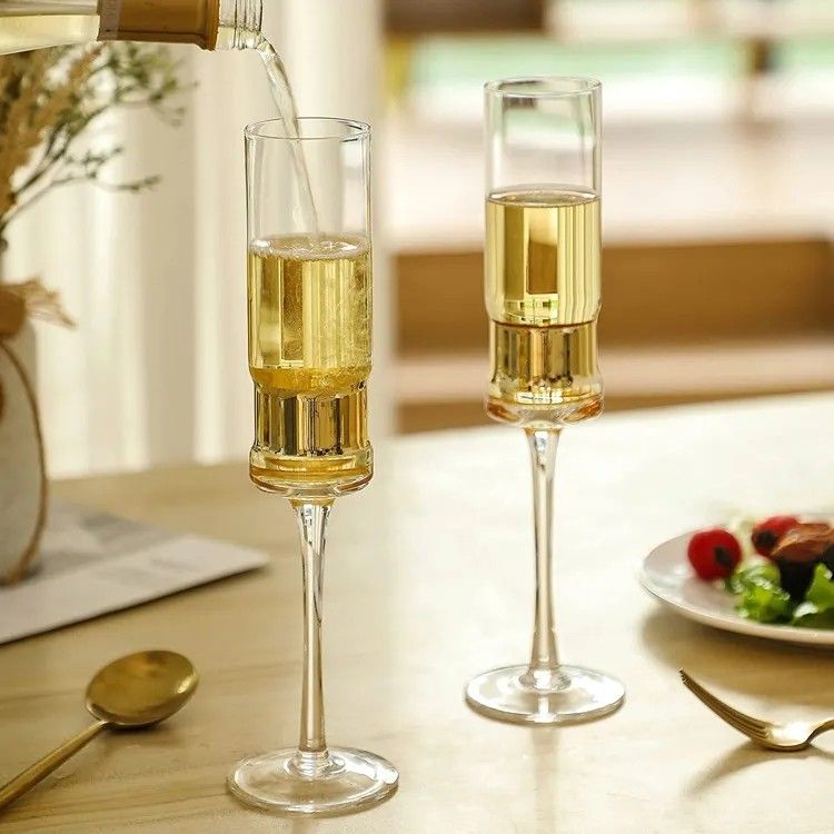Amazon Hot Sale 100% Lead Free Classical Crystal Hand Blown Long Stem Red Wine Glass