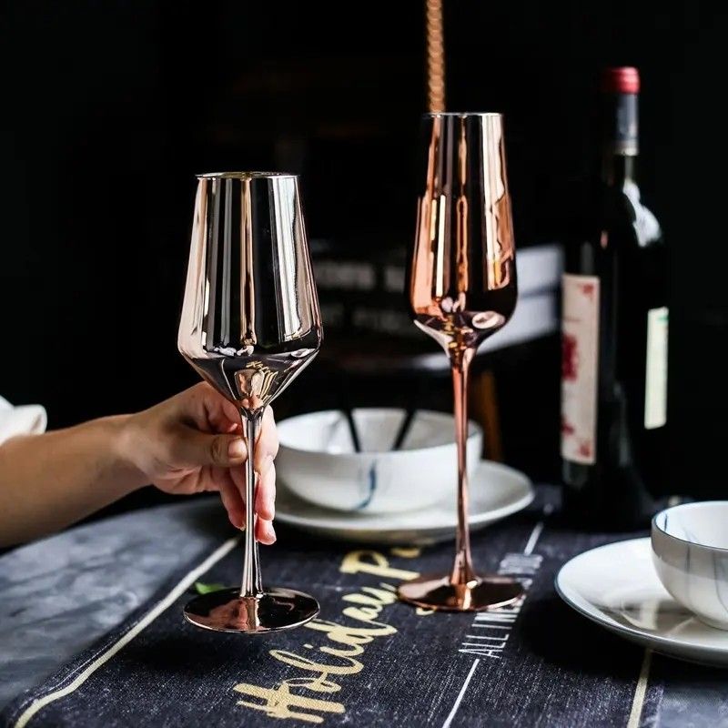 Amazon Hot Sale 100% Lead Free Classical Crystal Hand Blown Long Stem Red Wine Glass