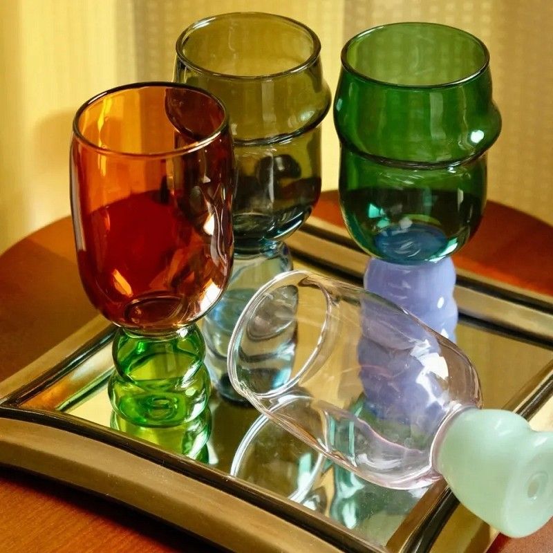 Amazon Hot Sale 100% Lead Free Classical Crystal Hand Blown Long Stem Red Wine Glass