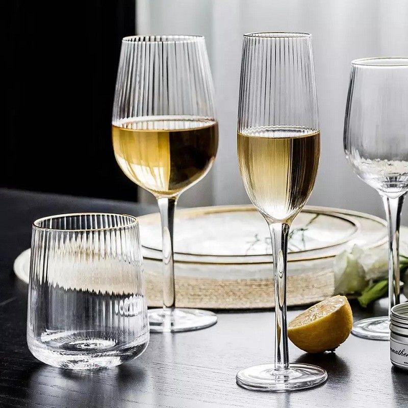 Amazon Hot Sale 100% Lead Free Classical Crystal Hand Blown Long Stem Red Wine Glass
