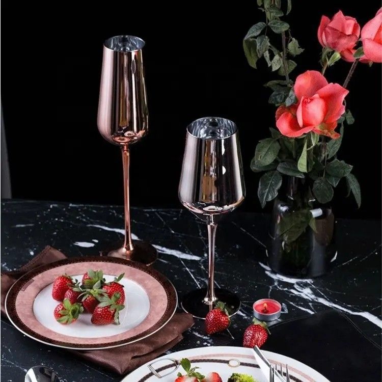 Amazon Hot Sale 100% Lead Free Classical Crystal Hand Blown Long Stem Red Wine Glass