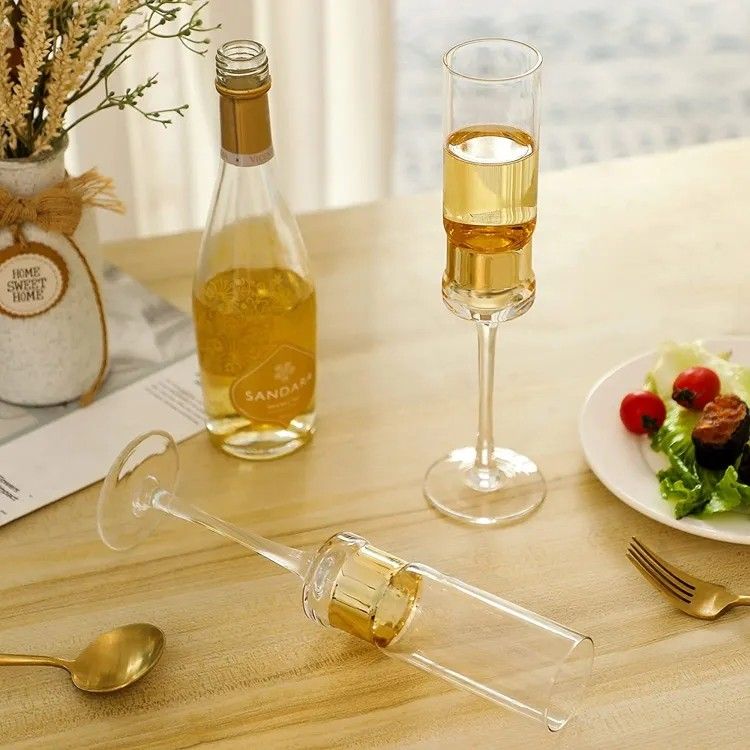 Amazon Hot Sale 100% Lead Free Classical Crystal Hand Blown Long Stem Red Wine Glass