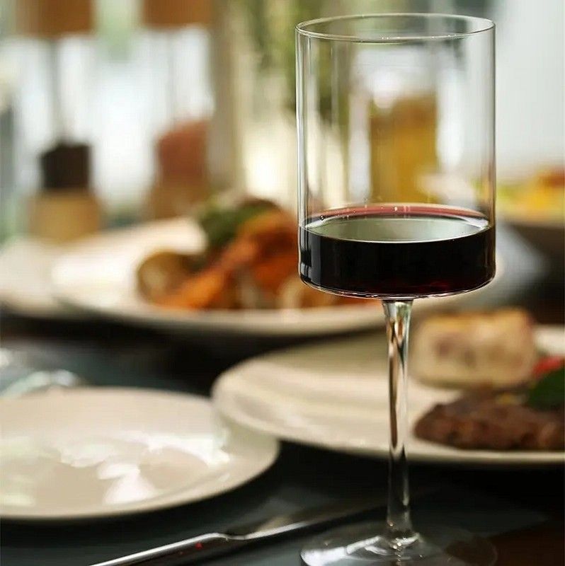 Amazon Hot Sale 100% Lead Free Classical Crystal Hand Blown Long Stem Red Wine Glass