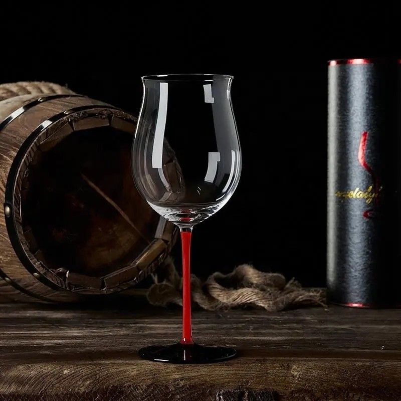 Amazon Hot Sale 100% Lead Free Classical Crystal Hand Blown Long Stem Red Wine Glass