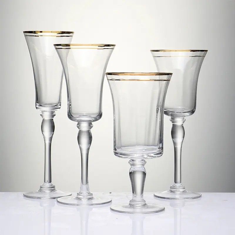 Amazon Hot Sale 100% Lead Free Classical Crystal Hand Blown Long Stem Red Wine Glass