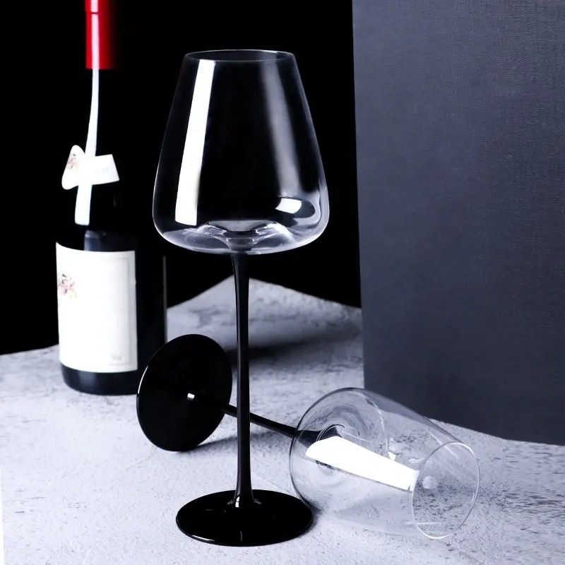Amazon Hot Sale 100% Lead Free Classical Crystal Hand Blown Long Stem Red Wine Glass