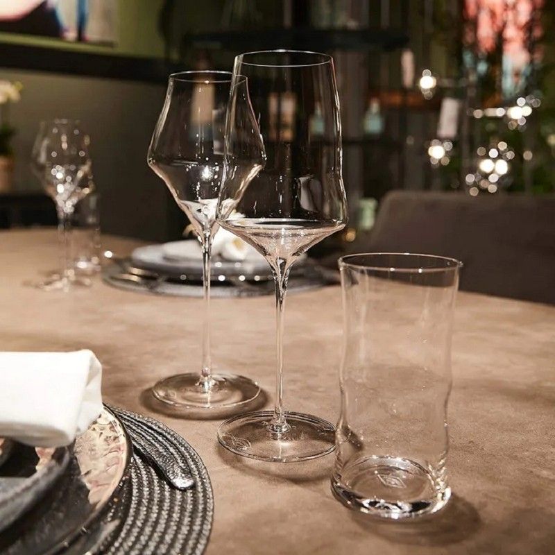 Amazon Hot Sale 100% Lead Free Classical Crystal Hand Blown Long Stem Red Wine Glass