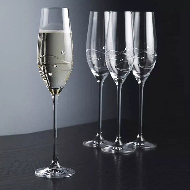 Amazon Hot Sale 100% Lead Free Classical Crystal Hand Blown Long Stem Red Wine Glass