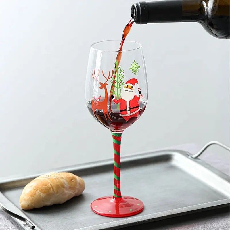 Amazon Hot Sale 100% Lead Free Classical Crystal Hand Blown Long Stem Red Wine Glass