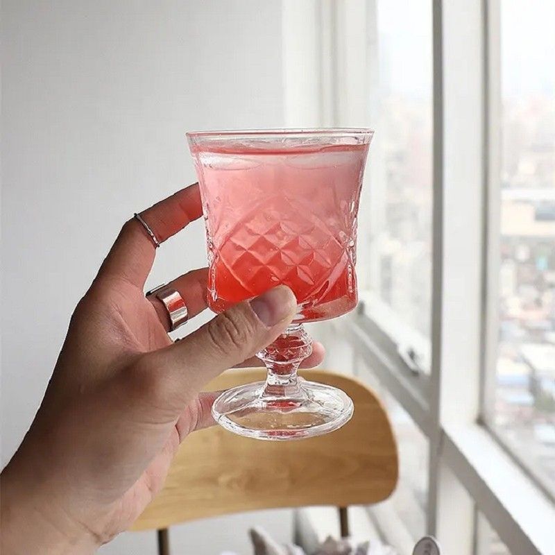 Amazon Hot Sale 100% Lead Free Classical Crystal Hand Blown Long Stem Red Wine Glass