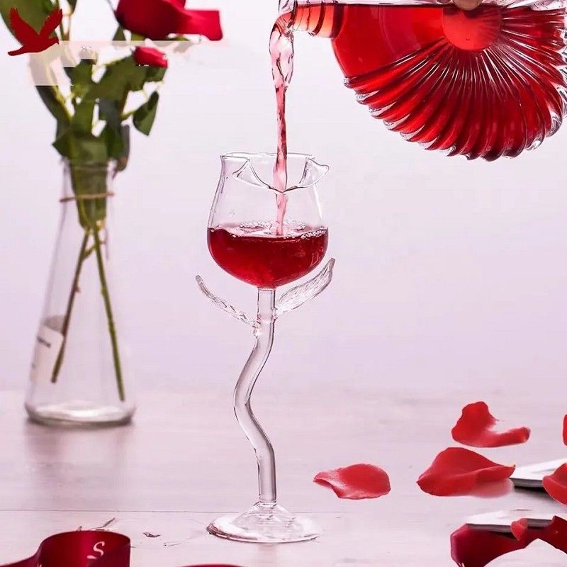 Amazon Hot Sale 100% Lead Free Classical Crystal Hand Blown Long Stem Red Wine Glass