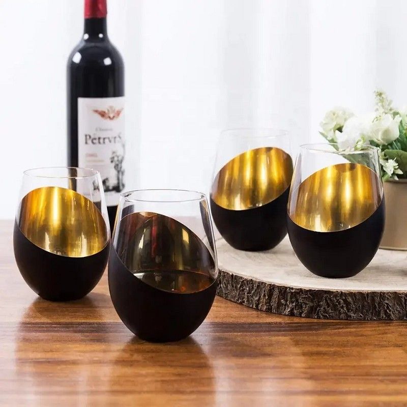 Amazon Hot Sale 100% Lead Free Classical Crystal Hand Blown Long Stem Red Wine Glass