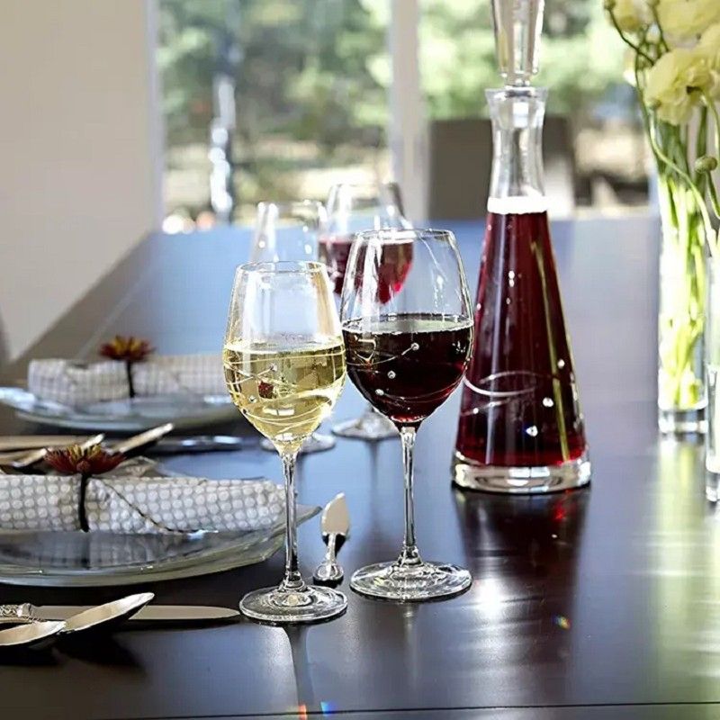 Amazon Hot Sale 100% Lead Free Classical Crystal Hand Blown Long Stem Red Wine Glass