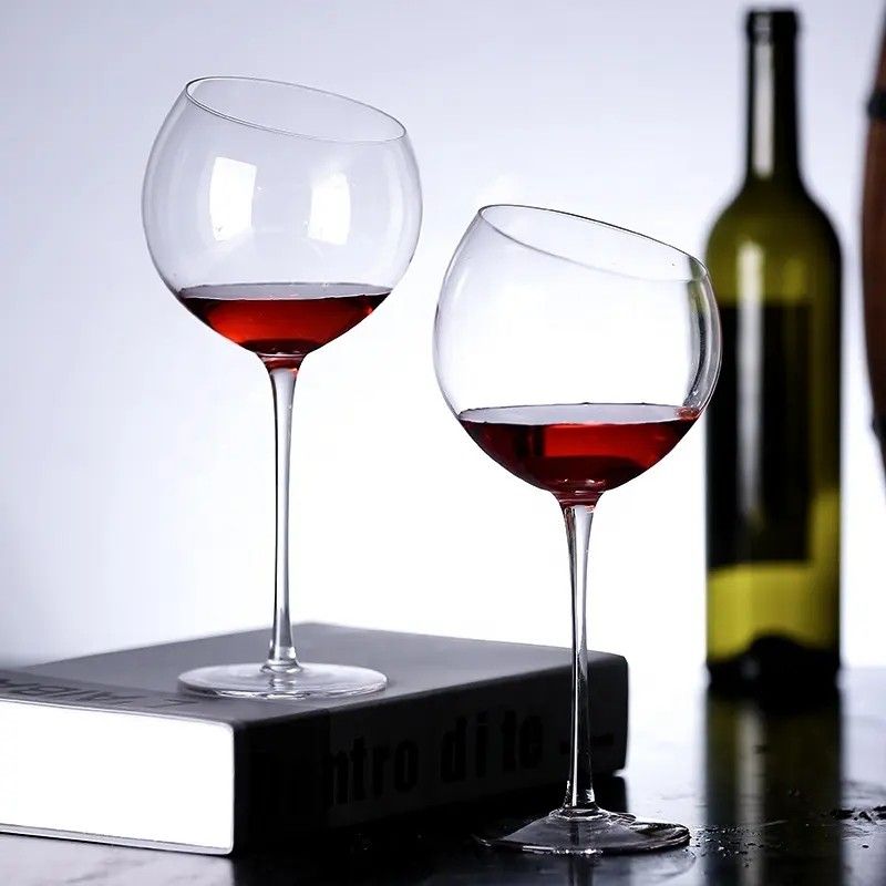 Amazon Hot Sale 100% Lead Free Classical Crystal Hand Blown Long Stem Red Wine Glass