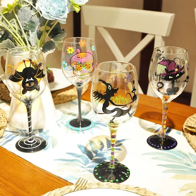 Amazon Hot Sale 100% Lead Free Classical Crystal Hand Blown Long Stem Red Wine Glass