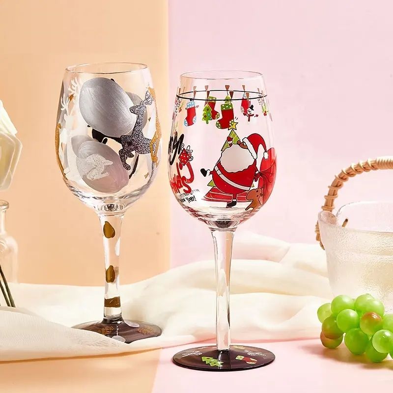Amazon Hot Sale 100% Lead Free Classical Crystal Hand Blown Long Stem Red Wine Glass