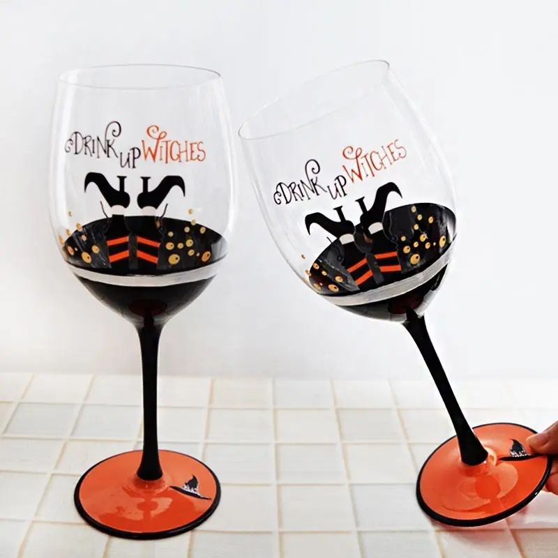 Amazon Hot Sale 100% Lead Free Classical Crystal Hand Blown Long Stem Red Wine Glass