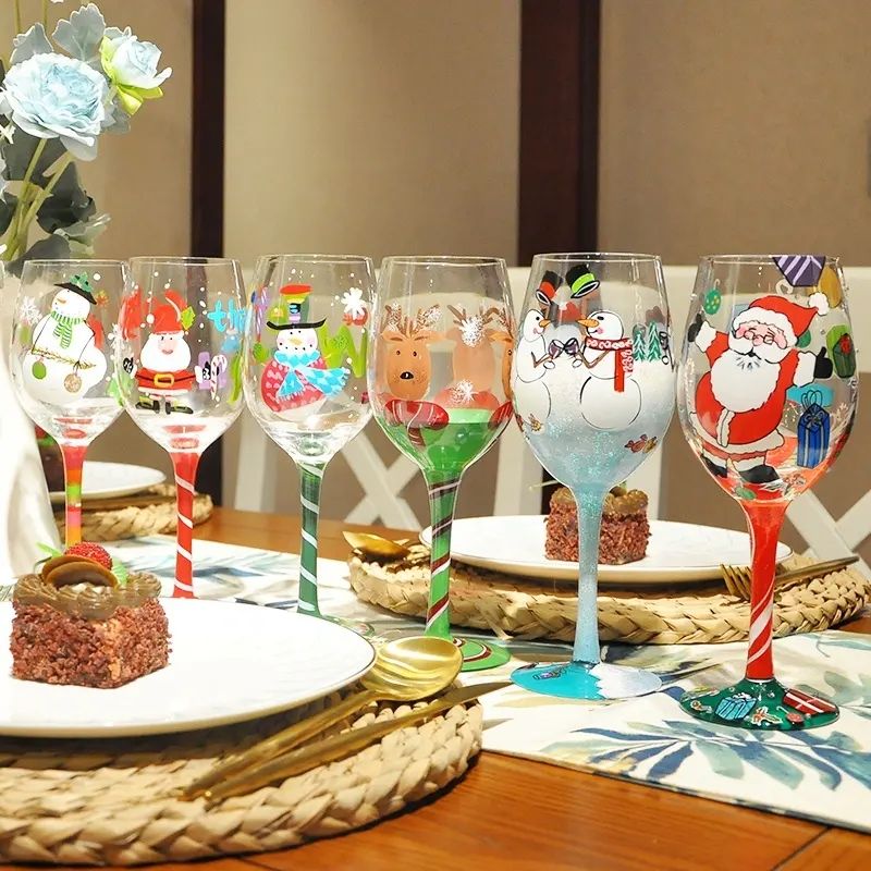Amazon Hot Sale 100% Lead Free Classical Crystal Hand Blown Long Stem Red Wine Glass