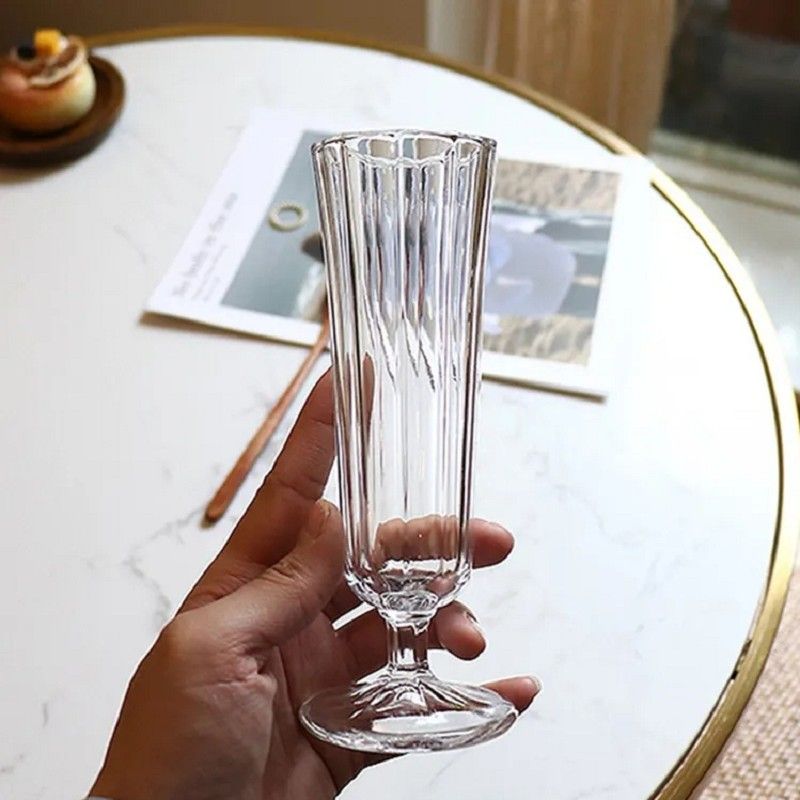 Amazon Hot Sale 100% Lead Free Classical Crystal Hand Blown Long Stem Red Wine Glass