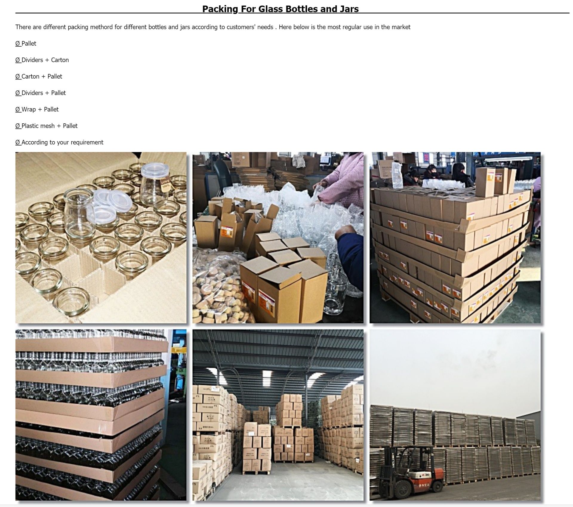 Glass Bottle packing