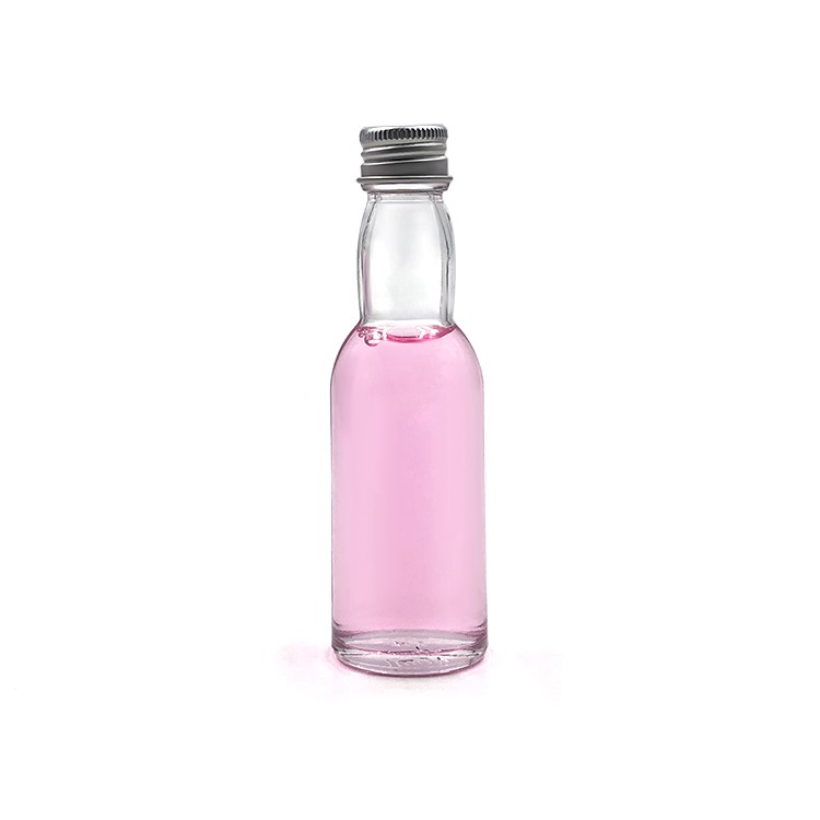 Round Mini Liquor Bottles 40ml Clear Mini Empty Alcohol Shot Bottles