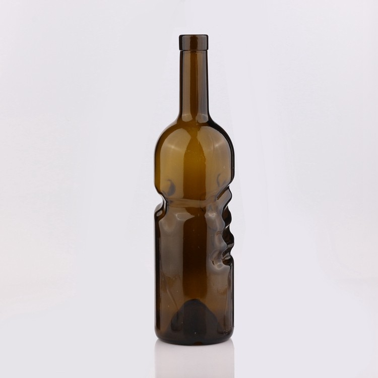 Best Price High Quality Transparent Color Cork Cap Glass Wine Bottle 