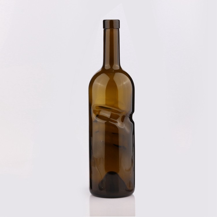 Best Price High Quality Transparent Color Cork Cap Glass Wine Bottle 
