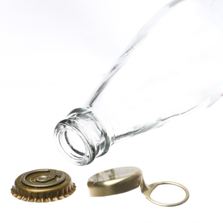 300ml Crown Cap High quality clear Customizable Beverage Glass Bottle