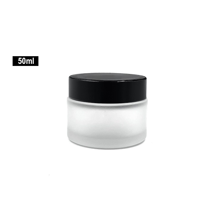 Recycled 50ml frosted glass cosmetic jar for lip balms, creams, samples ...