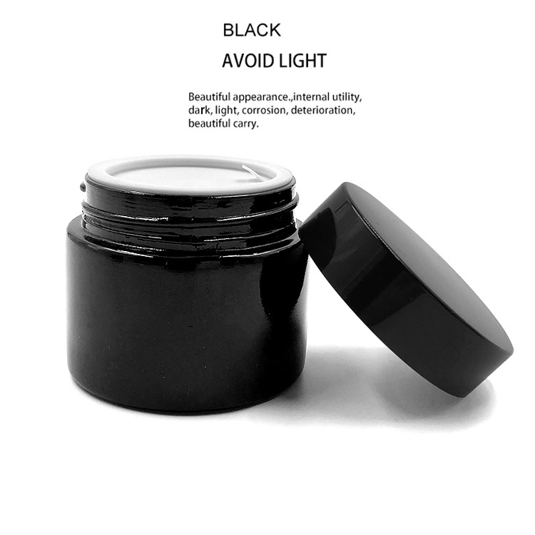 Original black material 50g straight side black face cream jar, High ...