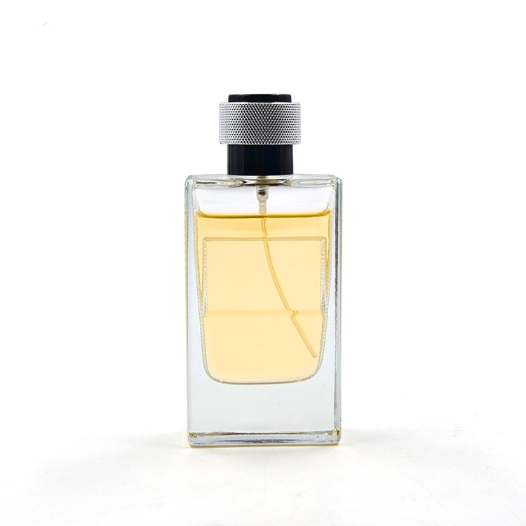 Personalized luxury rectangle 55ml glass men perfume atomizer bottle ...