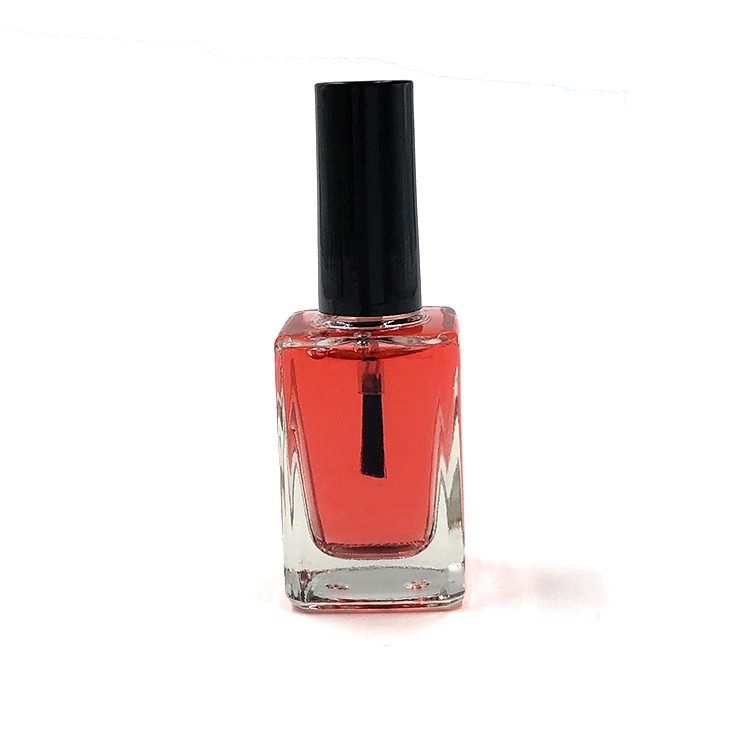 Glass Nail Polish Bottle Square 15ml with Black Plastic Cap , High ...