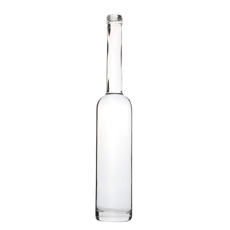 New custom 500ml ice wine bottle liqueur clear cylinder shape thin tall liquor bottles with