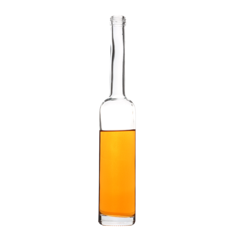 New custom 500ml ice wine bottle liqueur clear cylinder shape thin tall liquor bottles with