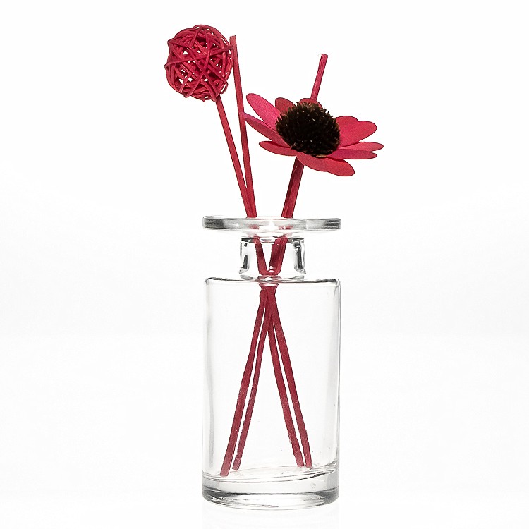 Home Decorative Tabletop Crystal Vase Type 160 ml Empty Clear Round Reed Diffuser Glass Bottle for Aroma 