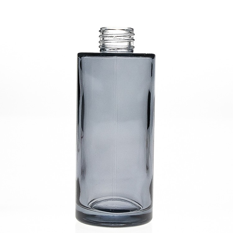 Home Decorative 150ml Round Shaped Gray Color Crystal reed diffuser bottle glass with Aluminum Cap 
