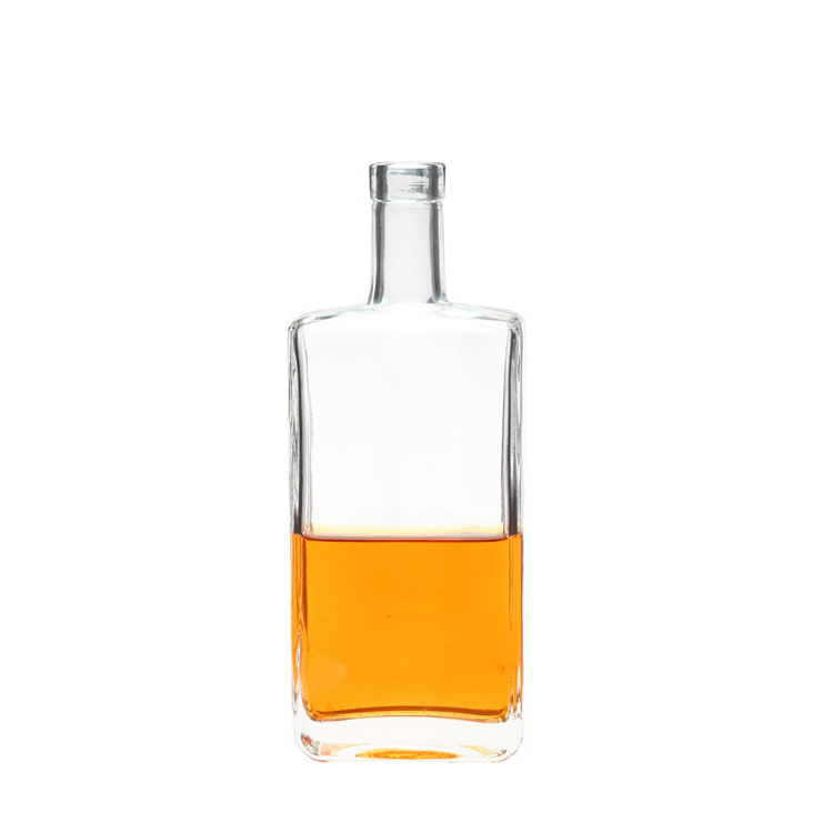 Wholesale new square flat shape transparent 500ml wine liquor glass bottle for sale, High ...