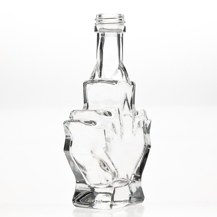 WIne Bottles Manufacturer 250ml 100ml 50ml Small Mini Maple Leaf Shaped Clear Glass Spirit ...