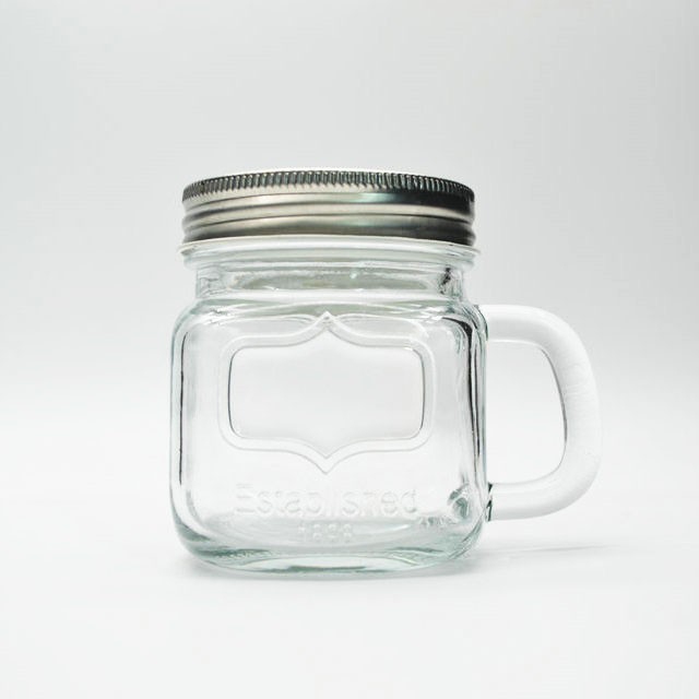Square beverage juice glass jar 8oz 250ml cold drink mason