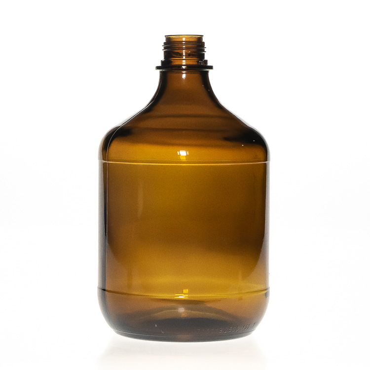 Pharmaceutical Grade 2 5l Large Capacity Amber Brown Round Glass Bottle 