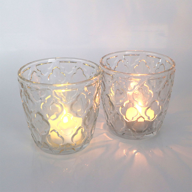 10oz decorative electroplate and colored glass candle holder for wedding and party
