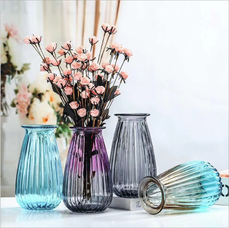 Floreros de Cylindrical Colored Glass Vase Wedding Centerpiece for Decorating Flowers