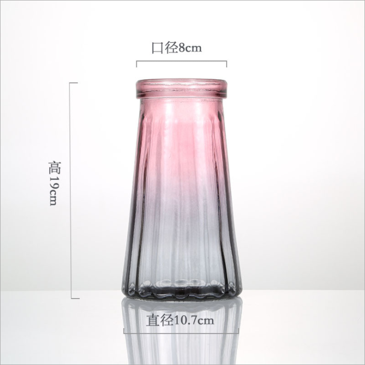 Glass Vase Color Decorative flower vase for Artificial flowers Glass table vase