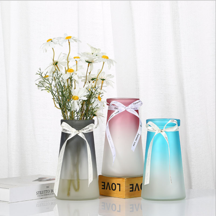 Glass Vase Color Decorative flower vase for Artificial flowers Glass table vase