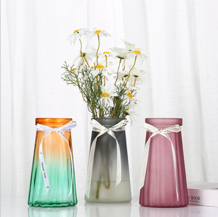 Glass Vase Color Decorative flower vase for Artificial flowers Glass table vase