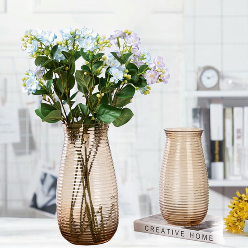 Home Decor Centerpiece Colored Hand Made Mouth Blown Electroplating uv Glass Cylinder Vase