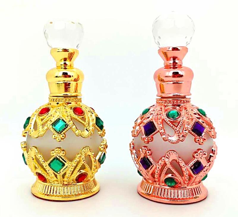 15ml mini gold empty perfume glass bottle fancy vintage in