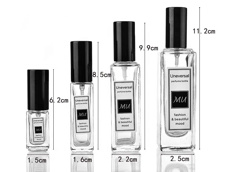 Wholesale 5ml 10ml 20ml 30ml Small Empty Bulk Classic Sample Rectangle Perfume Clear Glass Bottles