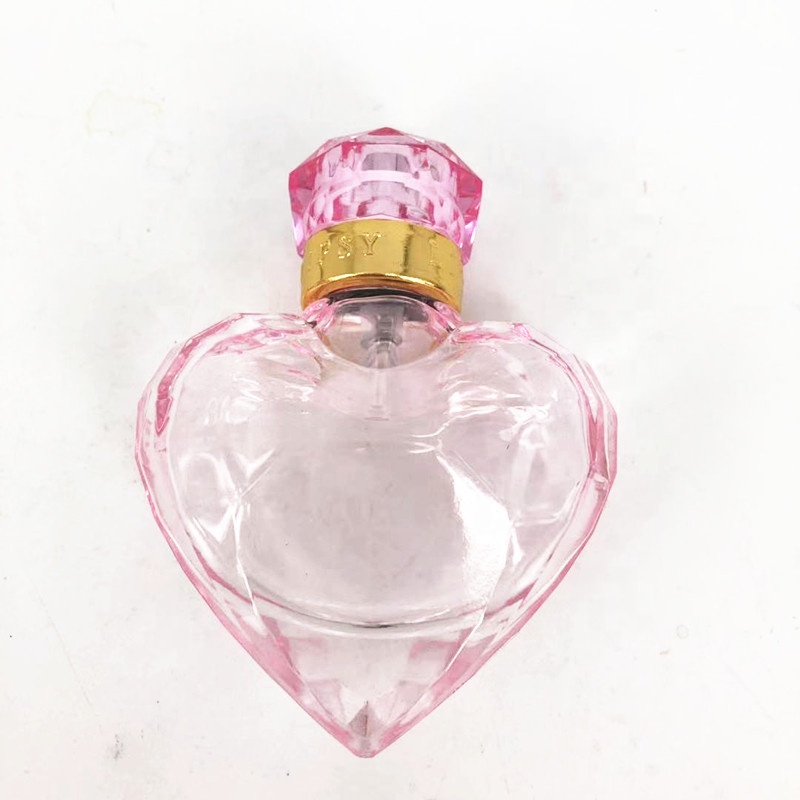 Custom Unique 30ml Decorative Premium Small Colorful Pink Heart Shaped Perfume Bottle 